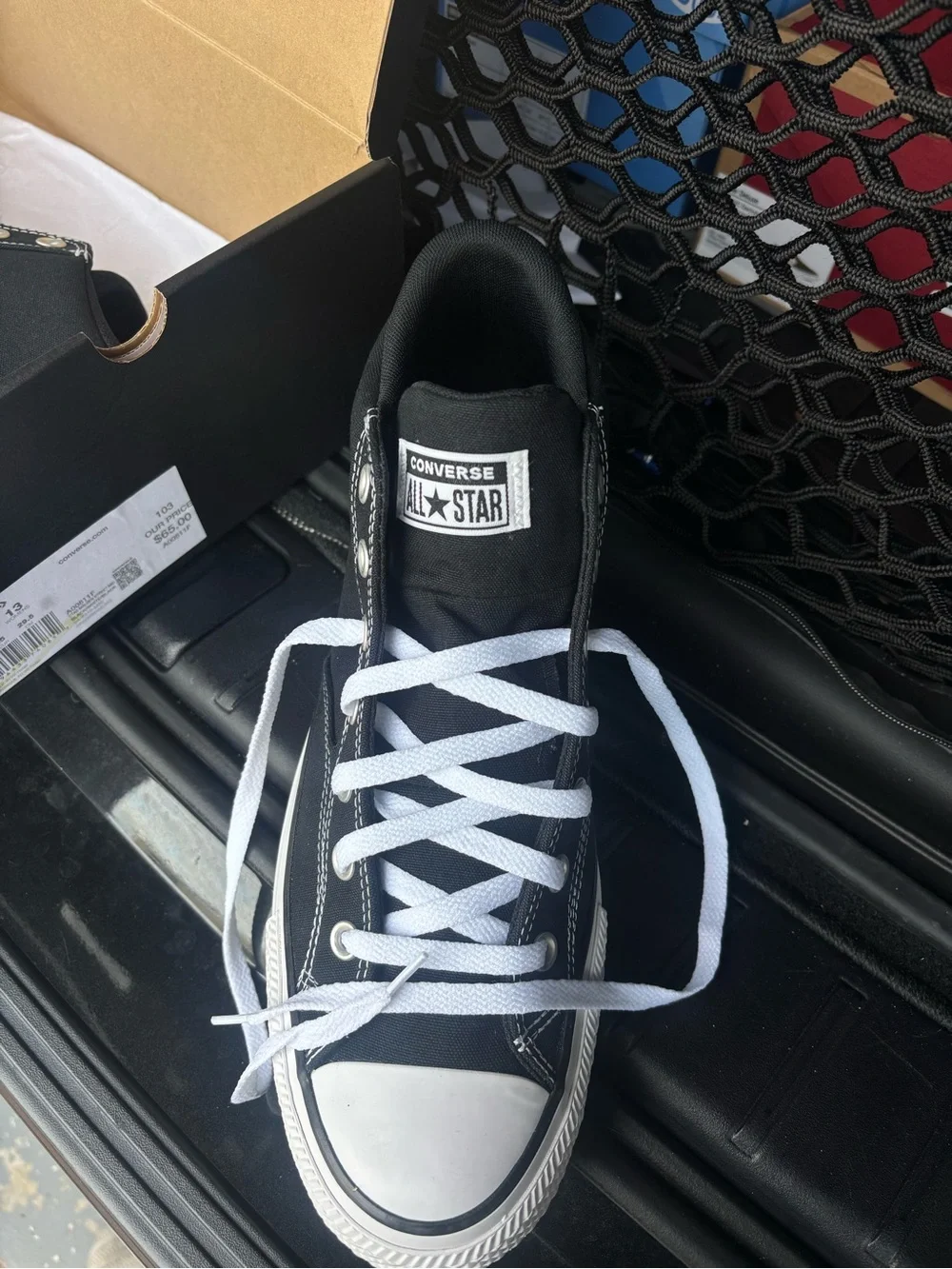 Converse Black and White High Top Sneakers - Picture 2 of 4